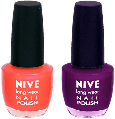 

Nive Colour Blast Nail Polish 1106201642 Orange,Purple(Pack of 2)