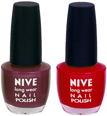 

Nive Colour Blast Nail Polish 1106201810 Purple,Red(Pack of 2)