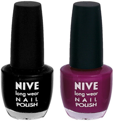

Nive Colour Blast Nail Polish 1106201734 Black,Purple(Pack of 2)