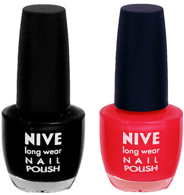 

Nive Colour Blast Nail Polish 1106201728 Black,Red(Pack of 2)