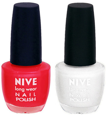 

Nive Colour Blast Nail Polish 1106201642 Red,White(Pack of 2)