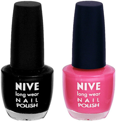 

Nive Colour Blast Nail Polish 1106201731 Black,Pink(Pack of 2)