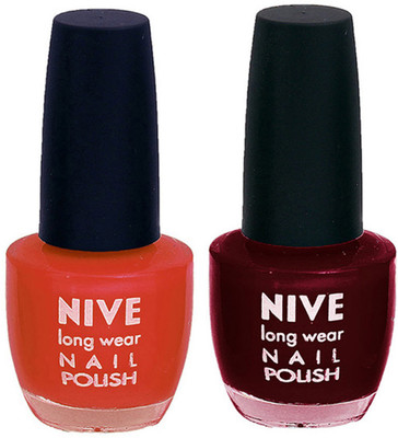 Nive Colour Blast Nail Polish 1106201772 Brown,Red(Pack of 2)