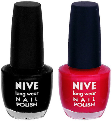 

Nive Colour Blast Nail Polish 1106201720 Black,Pink(Pack of 2)