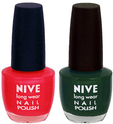 

Nive Colour Blast Nail Polish 1106201642 Red,Green(Pack of 2)