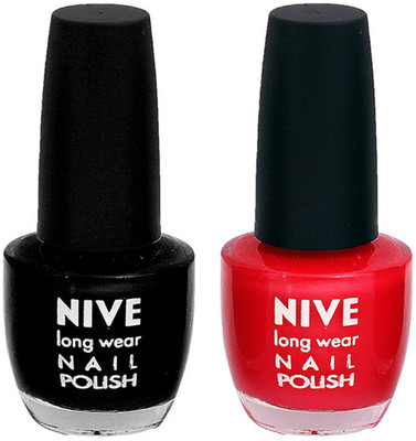 

Nive Colour Blast Nail Polish 1106201721 Black,Red(Pack of 2)