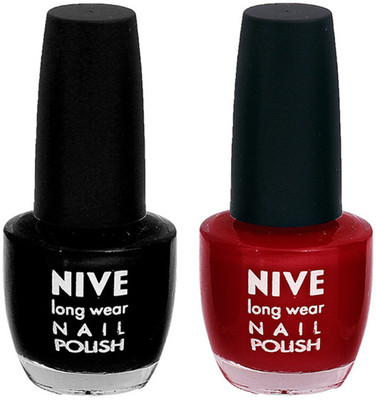 

Nive Colour Blast Nail Polish 1106201713 Black,Red(Pack of 2)