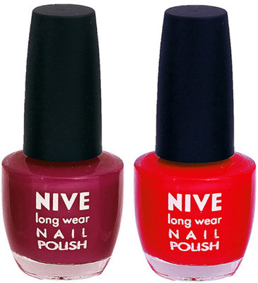 

Nive Colour Blast Nail Polish 1106201614 Pink,Red(Pack of 2)