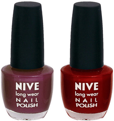 

Nive Colour Blast Nail Polish 1106201776 Purple,Red(Pack of 2)