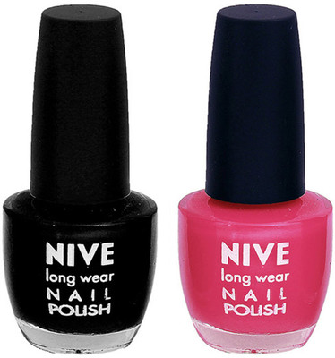 

Nive Colour Blast Nail Polish 1106201715 Black,Pink(Pack of 2)
