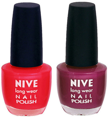 

Nive Colour Blast Nail Polish 1106201642 Red,Purple(Pack of 2)