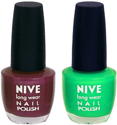 

Nive Colour Blast Nail Polish 1106201795 Purple,Green(Pack of 2)