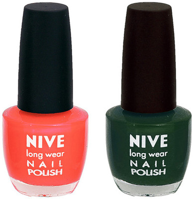 

Nive Colour Blast Nail Polish 1106201642 Orange,Green(Pack of 2)