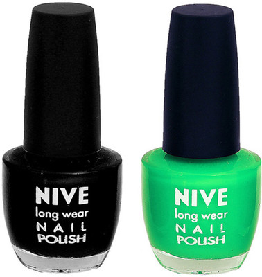 

Nive Colour Blast Nail Polish 1106201722 Black,Green(Pack of 2)
