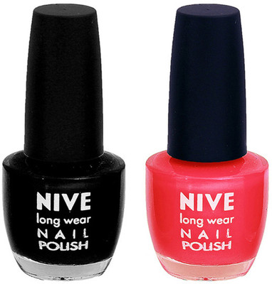 

Nive Colour Blast Nail Polish 1106201712 Black,Pink(Pack of 2)