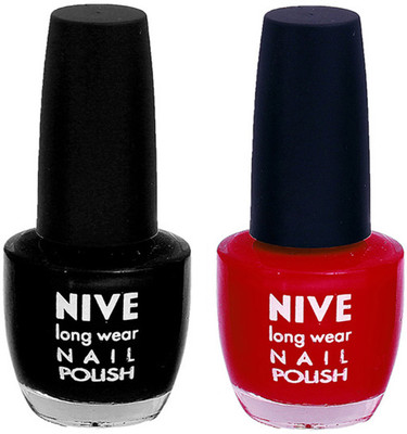 

Nive Colour Blast Nail Polish 1106201737 Black,Red(Pack of 2)