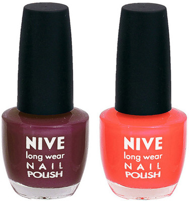 

Nive Colour Blast Nail Polish 1106201803 Purple,Orange(Pack of 2)