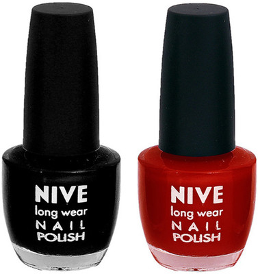 

Nive Colour Blast Nail Polish 1106201702 Black,Red(Pack of 2)