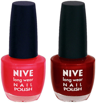 

Nive Colour Blast Nail Polish 1106201642 Pink,Red(Pack of 2)