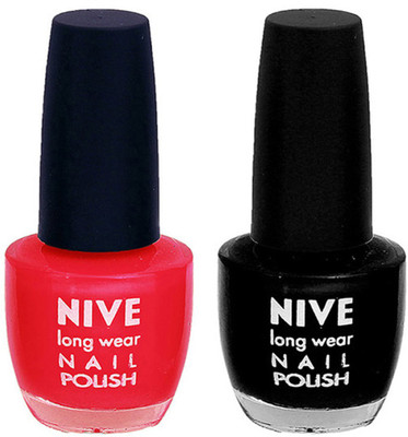 

Nive Colour Blast Nail Polish 1106201642 Red,Black(Pack of 2)