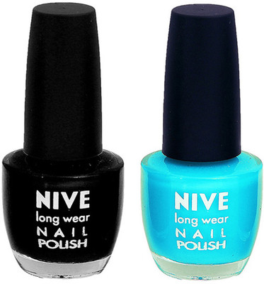 

Nive Colour Blast Nail Polish 1106201717 Black,Blue(Pack of 2)