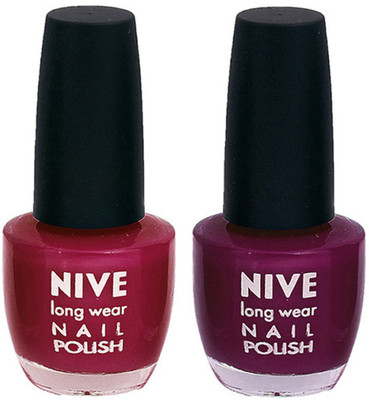 

Nive Colour Blast Nail Polish 1106201607 Pink,Purple(Pack of 2)