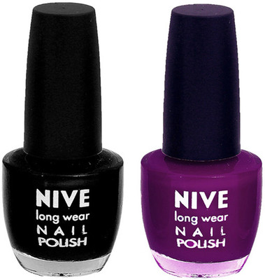 

Nive Colour Blast Nail Polish 1106201704 Black,Purple(Pack of 2)