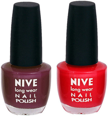 

Nive Colour Blast Nail Polish 1106201794 Purple,Red(Pack of 2)