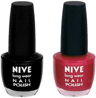 

Nive Colour Blast Nail Polish 1106201709 Black,Pink(Pack of 2)