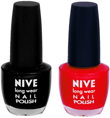 

Nive Colour Blast Nail Polish 1106201714 Black,Red(Pack of 2)