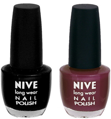 

Nive Colour Blast Nail Polish 1106201724 Black,Purple(Pack of 2)