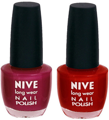 

Nive Colour Blast Nail Polish 1106201602 Pink,Red(Pack of 2)