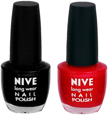

Nive Colour Blast Nail Polish 1106201732 Black,Red(Pack of 2)