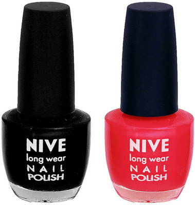 

Nive Colour Blast Nail Polish 1106201727 Black,Pink(Pack of 2)