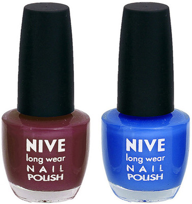 

Nive Colour Blast Nail Polish 1106201792 Purple,Blue(Pack of 2)
