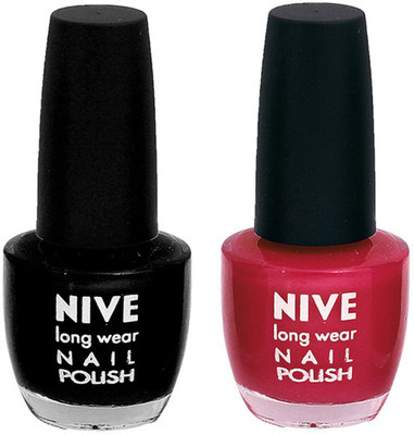 

Nive Colour Blast Nail Polish 1106201729 Black,Pink(Pack of 2)