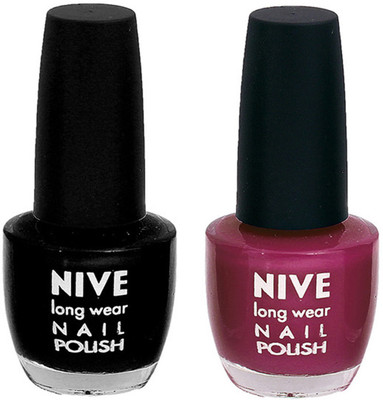 

Nive Colour Blast Nail Polish 1106201739 Black,Purple(Pack of 2)
