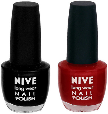 

Nive Colour Blast Nail Polish 1106201726 Black,Pink(Pack of 2)