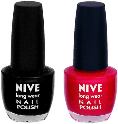 

Nive Colour Blast Nail Polish 1106201738 Black,Pink(Pack of 2)