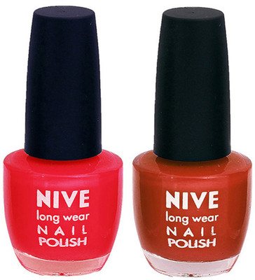 

Nive Colour Blast Nail Polish 1106201642 Red,Brown(Pack of 2)