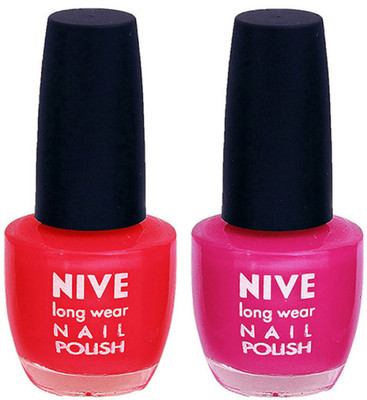 

Nive Colour Blast Nail Polish 1106201642 Red,Pink(Pack of 2)