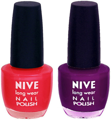 

Nive Colour Blast Nail Polish 1106201642 Pink,Purple(Pack of 2)