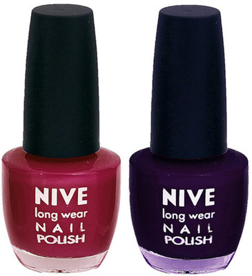 

Nive Colour Blast Nail Polish 1106201633 Pink,Purple(Pack of 2)
