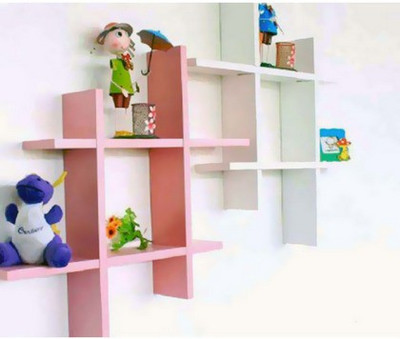 

A.S Wood MDF Wall Shelf(Number of Shelves - 12)