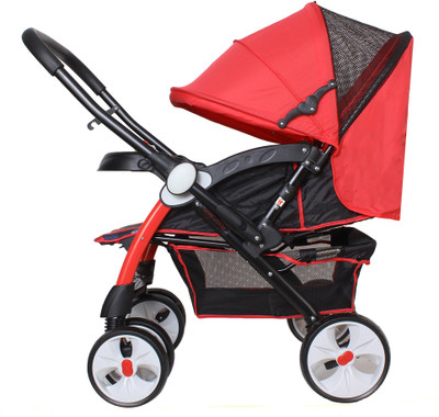 

abdc kids Baby Pram & Stroller Limo Red With Reversible Handlebar Pram(Multi, Red)