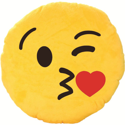 

Skylofts Stuffed Plush Kissing Emoji Smiley Cushion - 37 cm(Yellow)