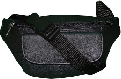 

Style 98 Pure Leather waist bag for Men & Women Waist Pouch(Black)