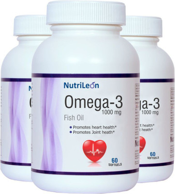 

NutriLeon Omega 3 Fish Oil 1000mg (Pack of 3)(180 No)