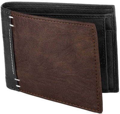 

Bizarre Kraftz Men Black Artificial Leather Wallet(4 Card Slots), Black;brown1
