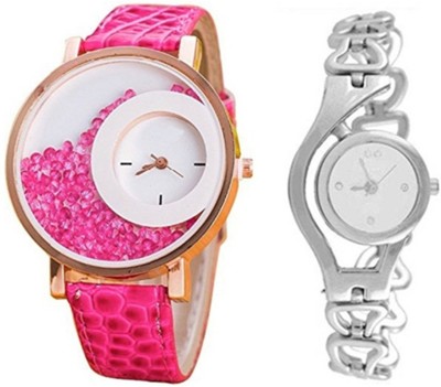 Om Designer Round Shaped White Dial Pack of 2 Watch  - For Women   Watches  (Om Designer)